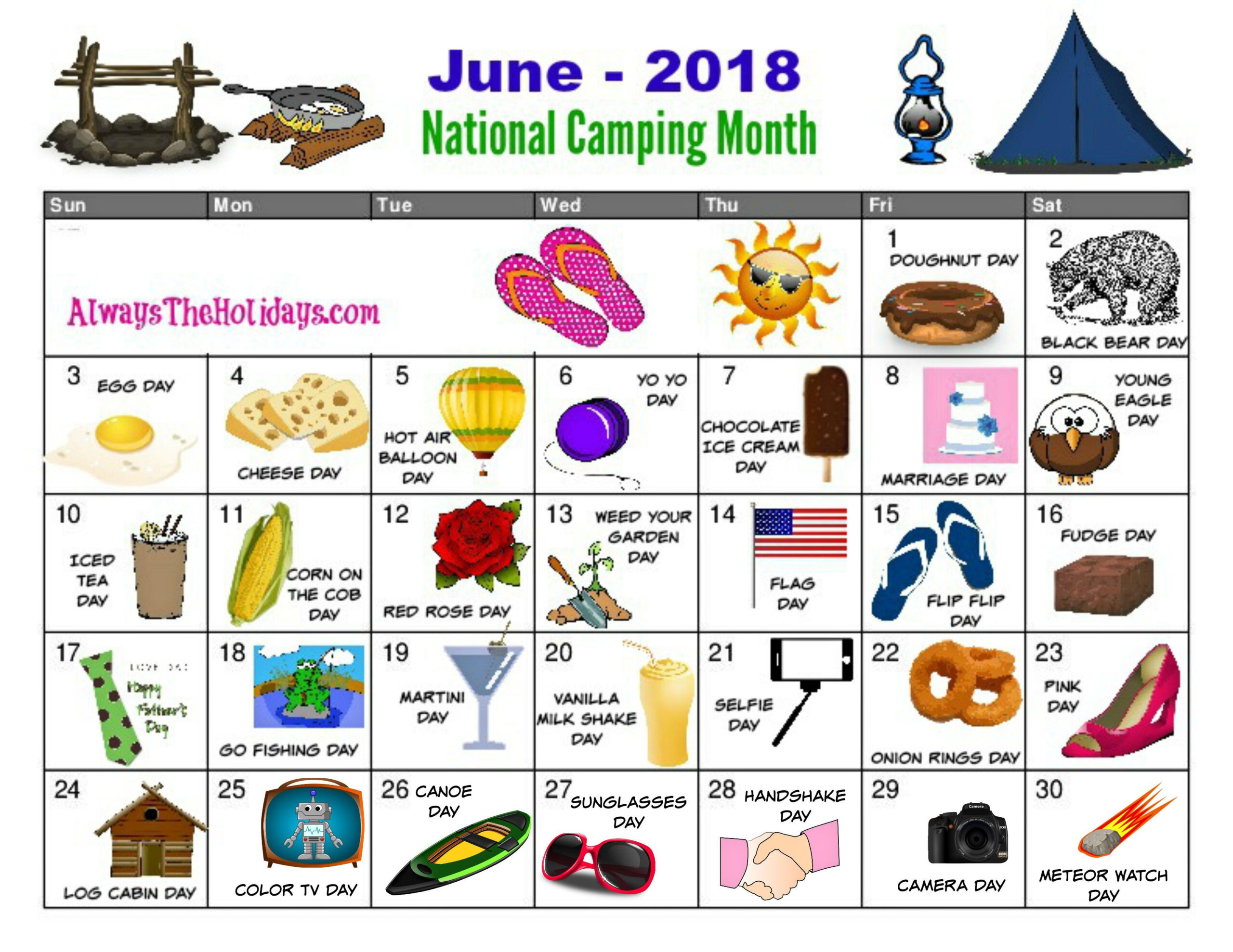 Free Printable Calendar For The Month Of June | National Day | How Many Calendar Days In June