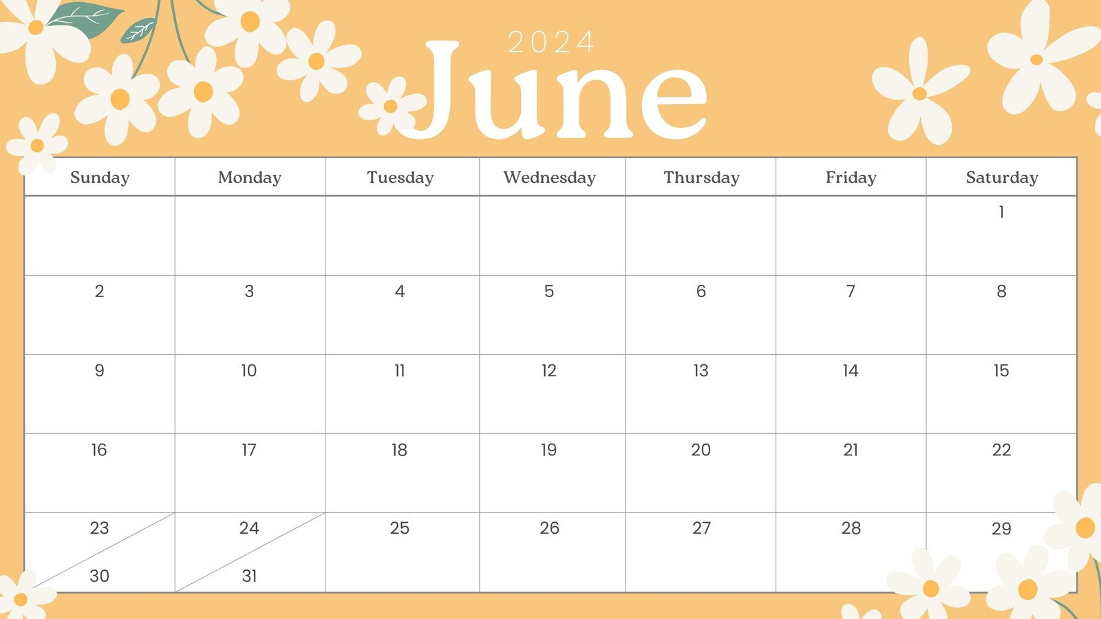 Free Printable, Custom June 2024 Calendar Templates | Canva | 2024 Calendar Month of June