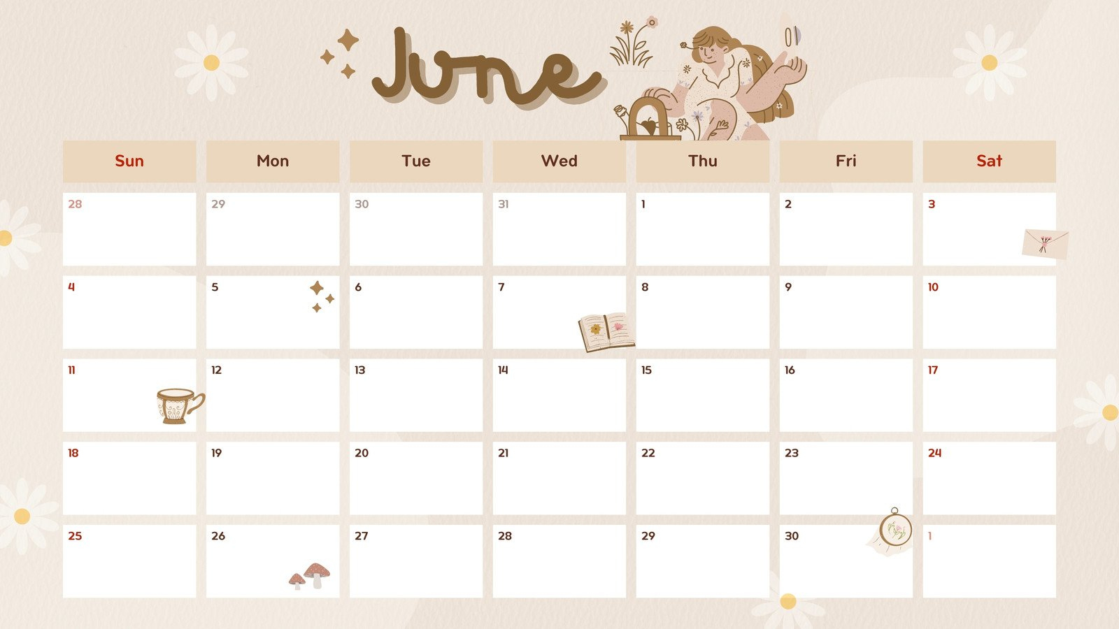 Free, Printable, Customizable Monthly Calendar Templates | Canva | Show Calendar For The Month of June