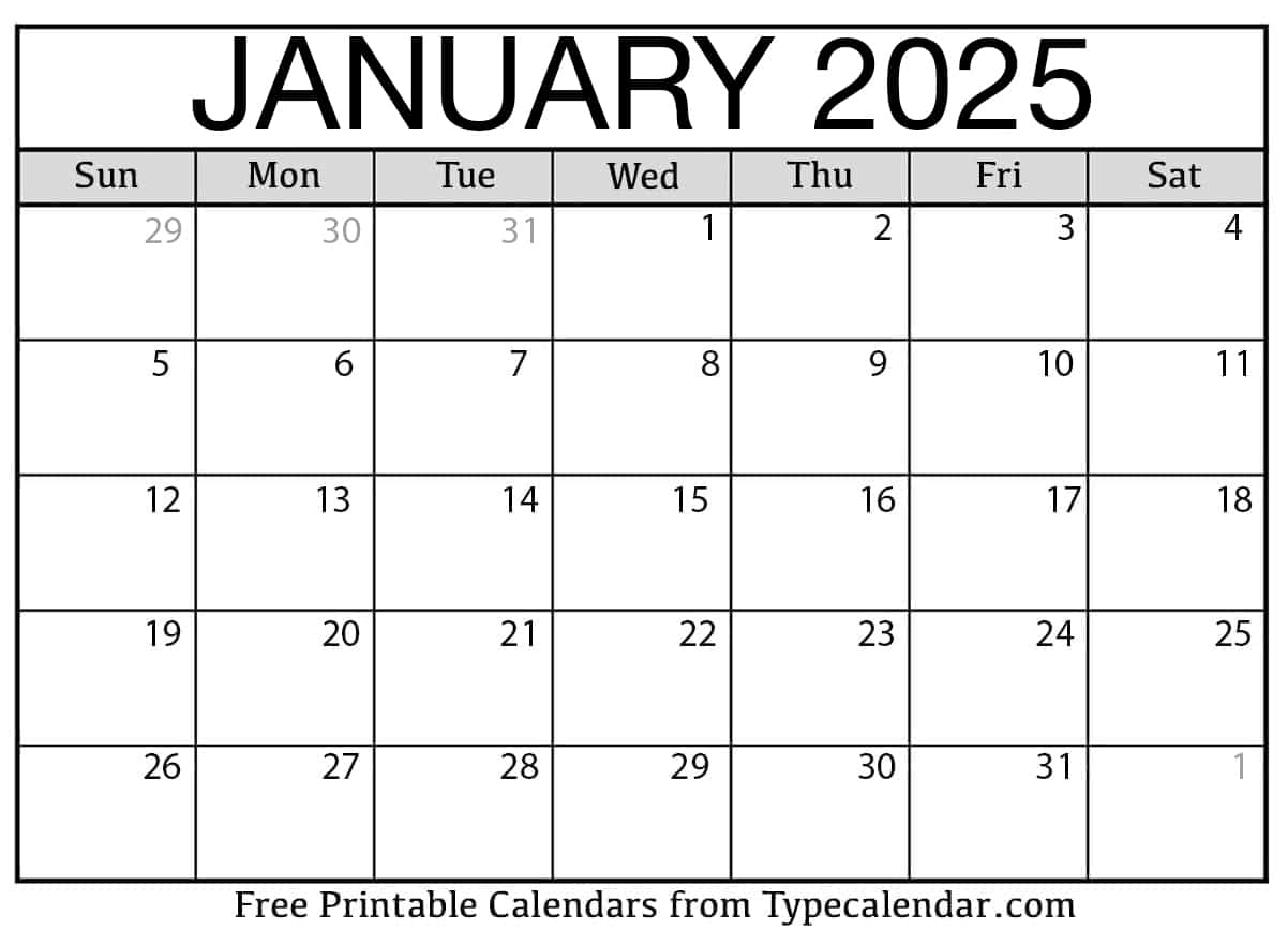 Free Printable January 2025 Calendars - Download | Calendar January 2024 to June 2025