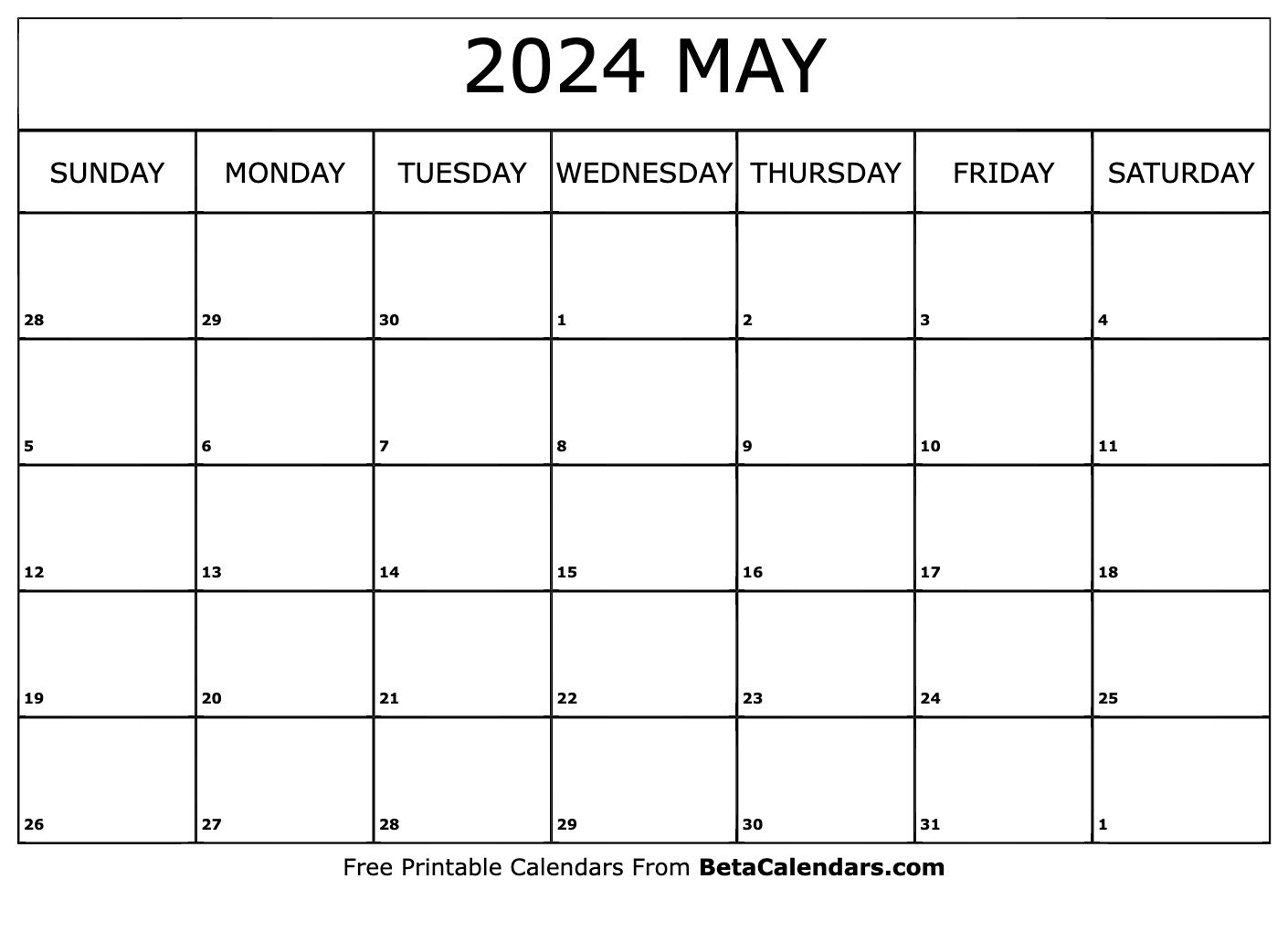 Free Printable May 2024 Calendar | Editable May And June 2024 Calendar