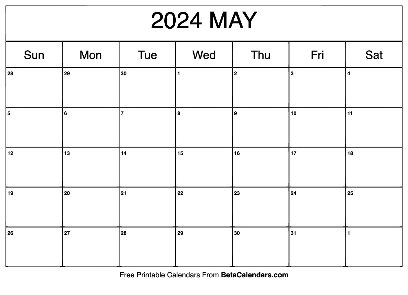 Free Printable May 2024 Calendar | Editable May And June 2024 Calendar