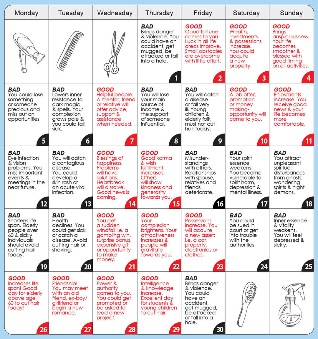 Good &amp;amp; Bad Days To Cut Hair For June 2023 - Wofs | Haircut Lunar Calendar June 2024