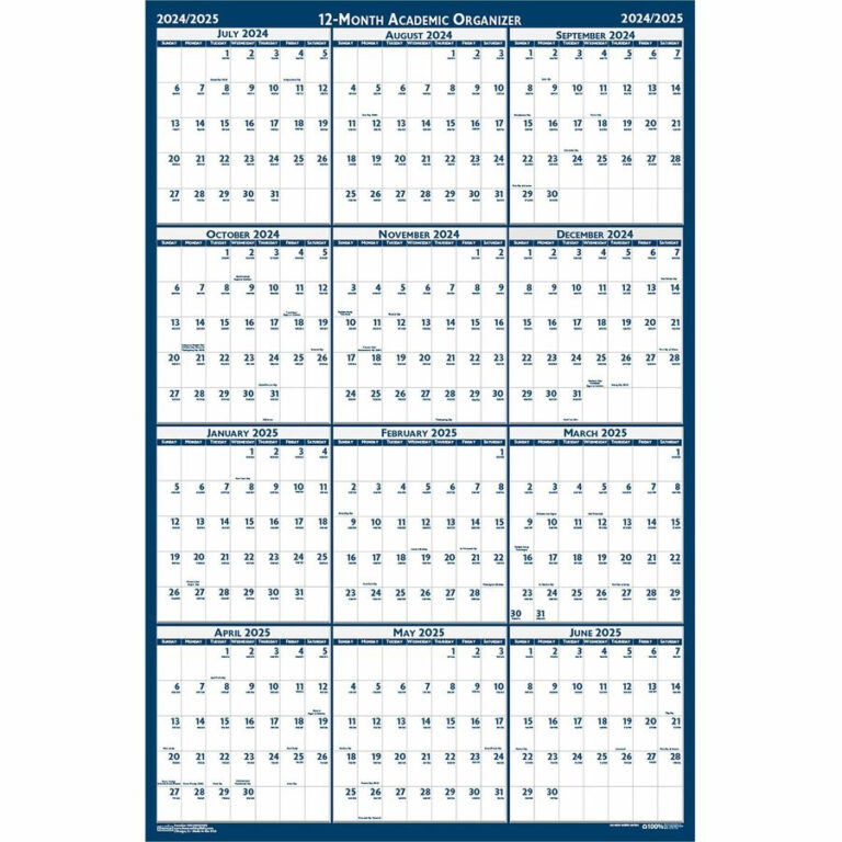 House Of Doolittle Academic July-June Wall Calendar | July To June Wall Calendar