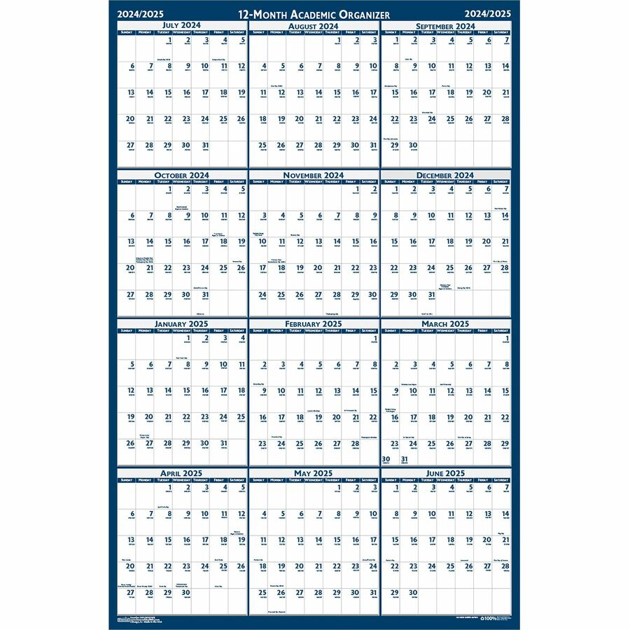 House Of Doolittle Academic July-June Wall Calendar | July To June Wall Calendar