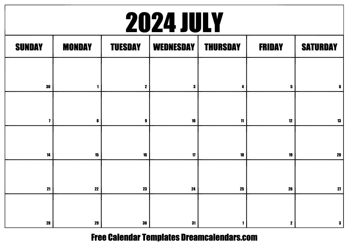 July 2024 Calendar - Free Printable With Holidays And Observances | June 2024 July 2024 Calendar