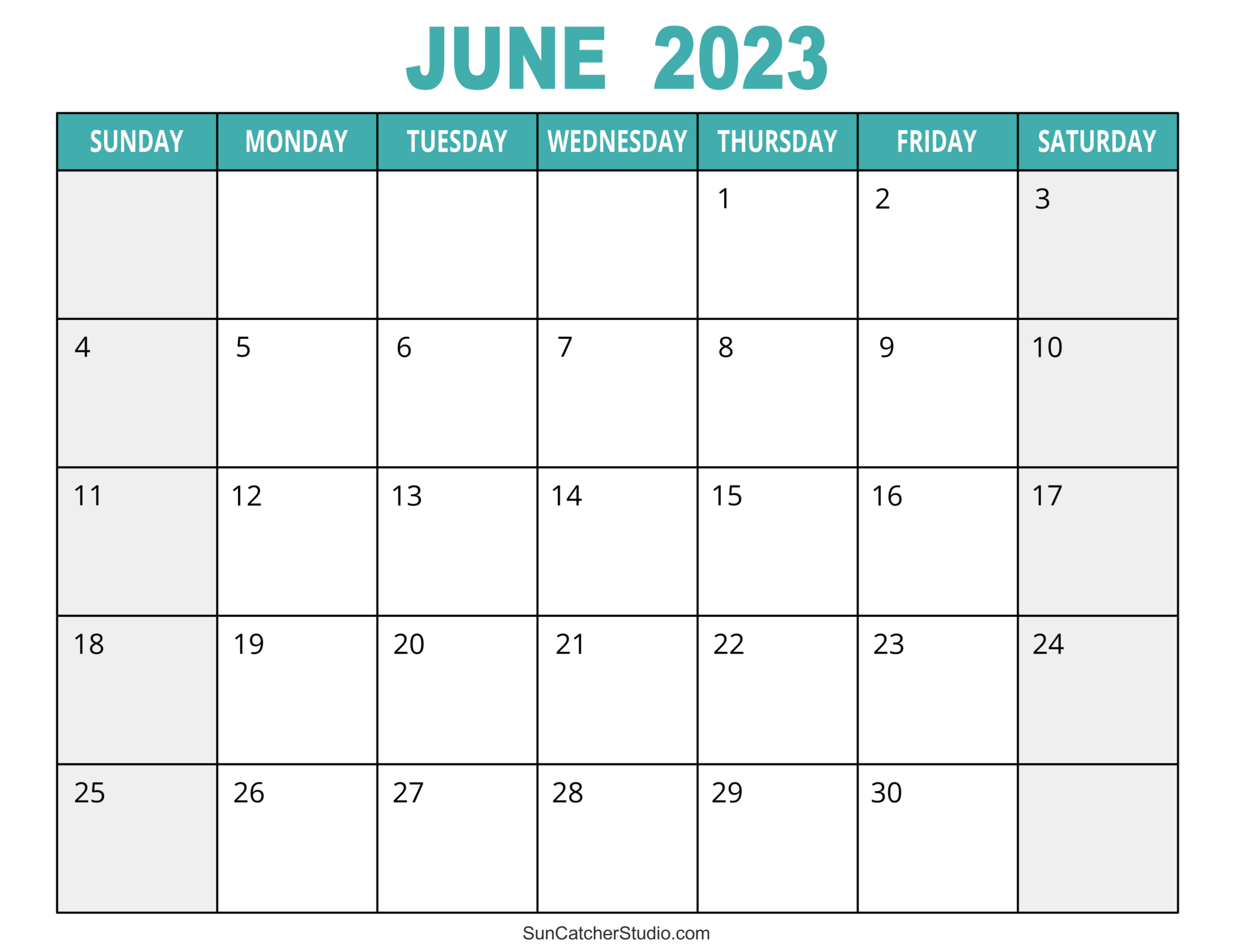 June 2023 Calendar (Free Printable) – Diy Projects, Patterns | Free June Calendar to Print