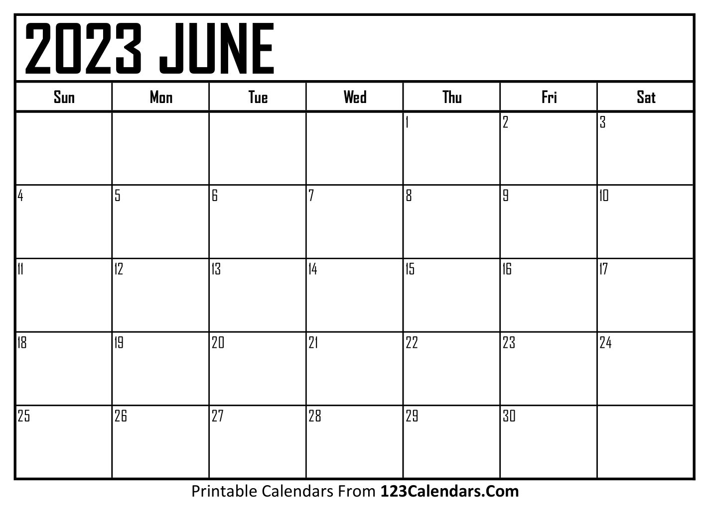 June 2023 Calendar | Monthly Printable Calendars | Give Me A Calendar For The Month Of June