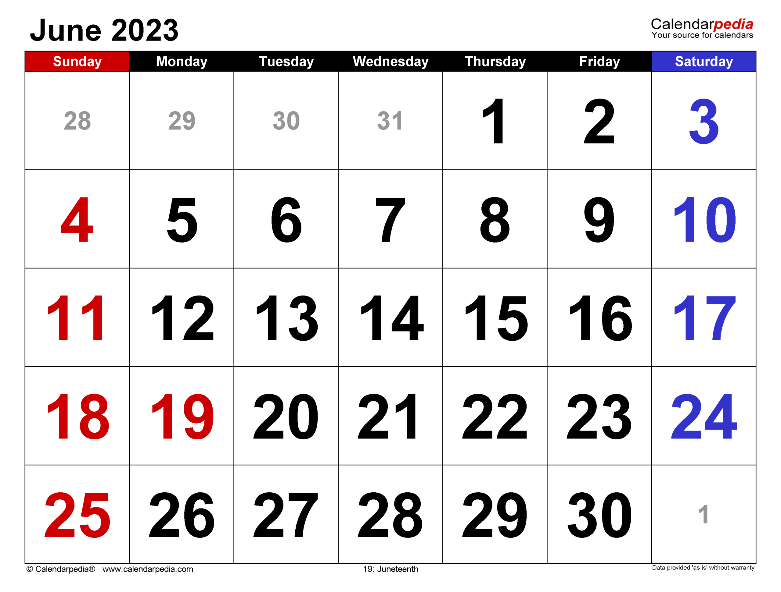 June 2023 Calendar | Templates For Word, Excel And Pdf | Google Give Me June Calendar