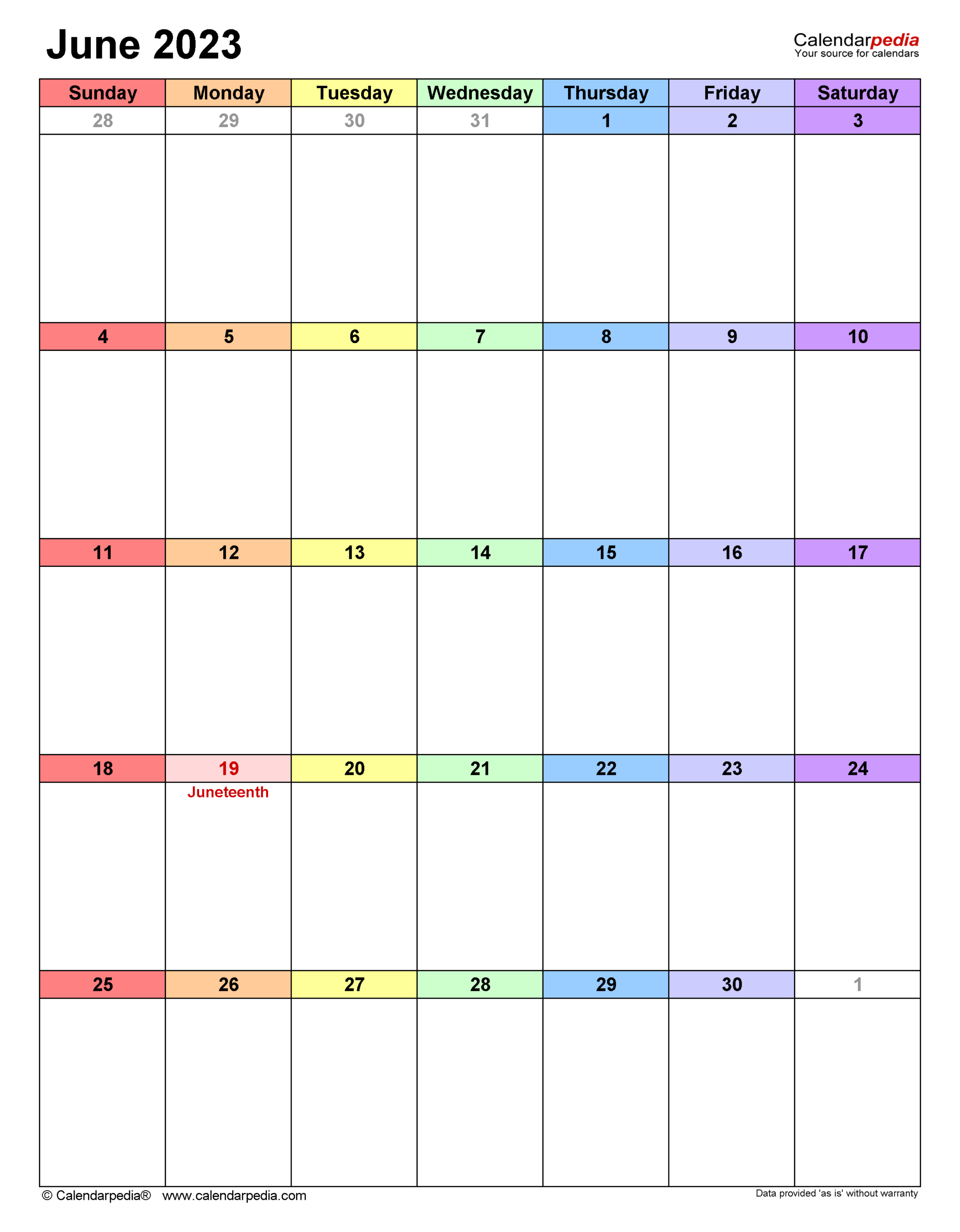 June 2023 Calendar | Templates For Word, Excel And Pdf | Google Show Me June Calendar