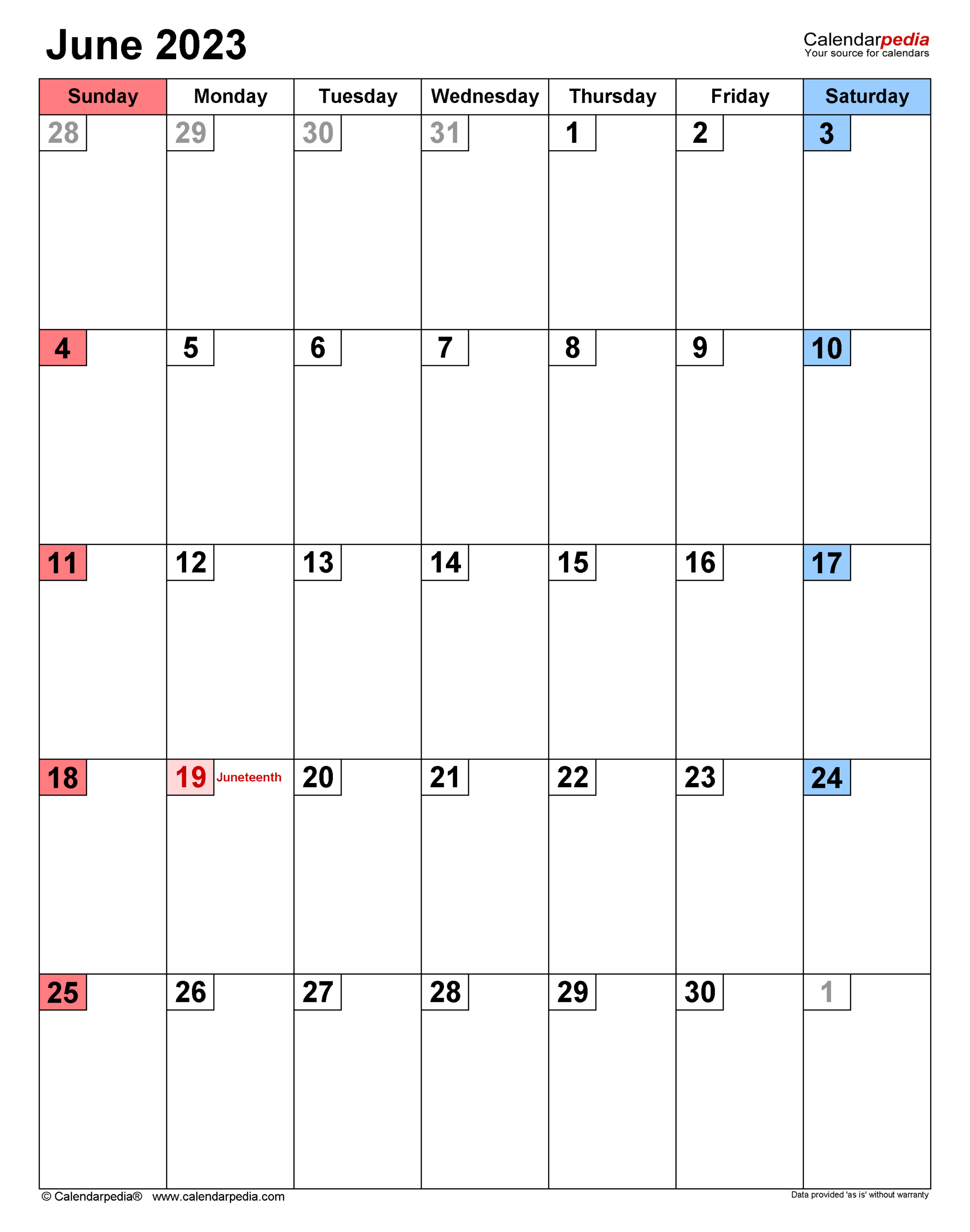 June 2023 Calendar | Templates For Word, Excel And Pdf | Google Show Me June Calendar