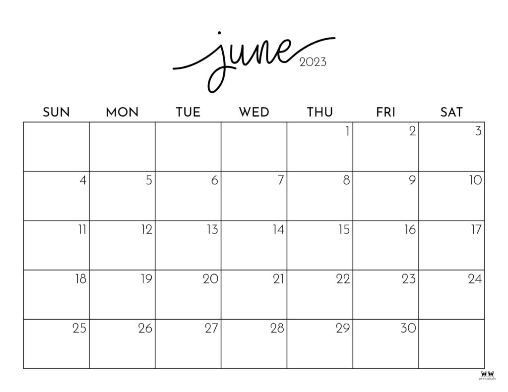 June 2023 Calendars - 50 Free Printables | Printabulls | I Need A Calendar For June