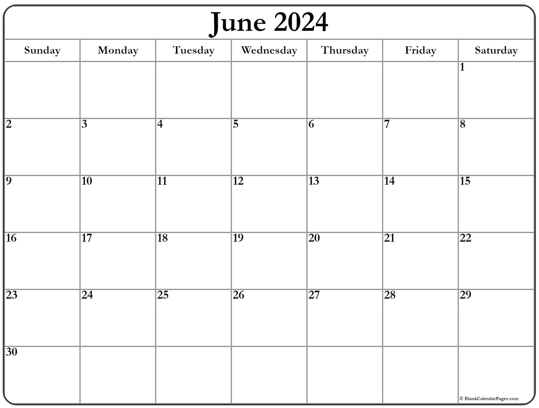 June 2024 Calendar | Free Printable Calendar | Let Me See A Calendar For June