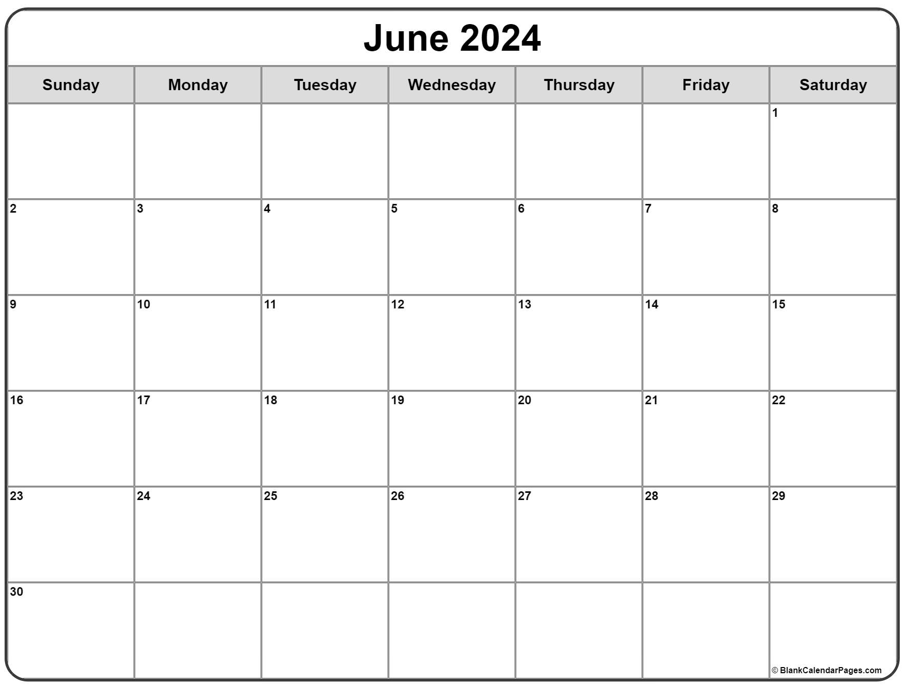 June 2024 Calendar | Free Printable Calendar | Let Me See A Calendar For June