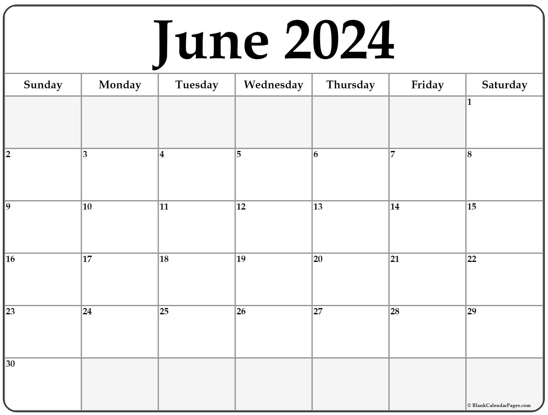 June 2024 Calendar | Free Printable Calendar | Let Me See A Calendar For June