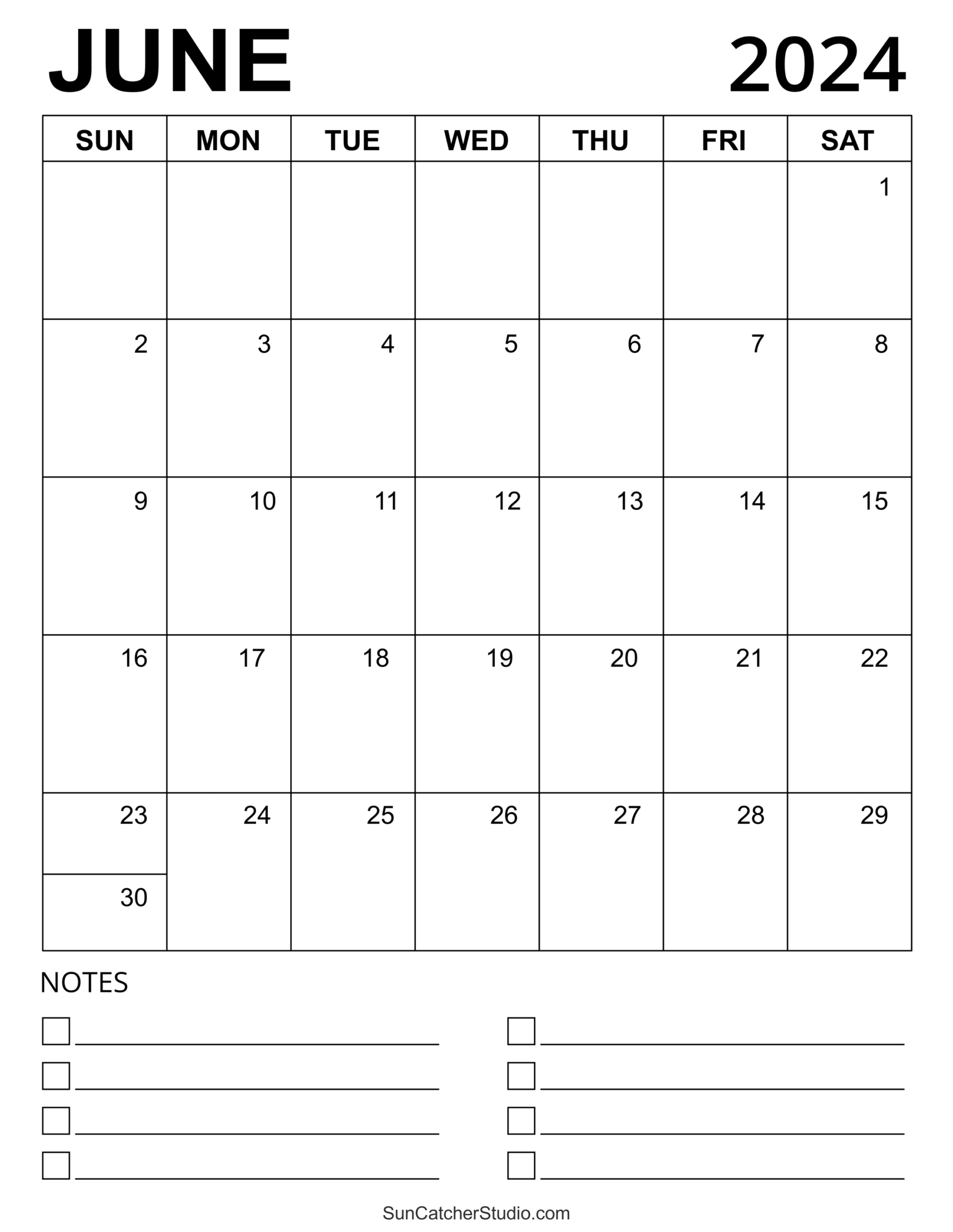 June 2024 Calendar (Free Printable) – Diy Projects, Patterns | Blank Calendar For May and June 2024