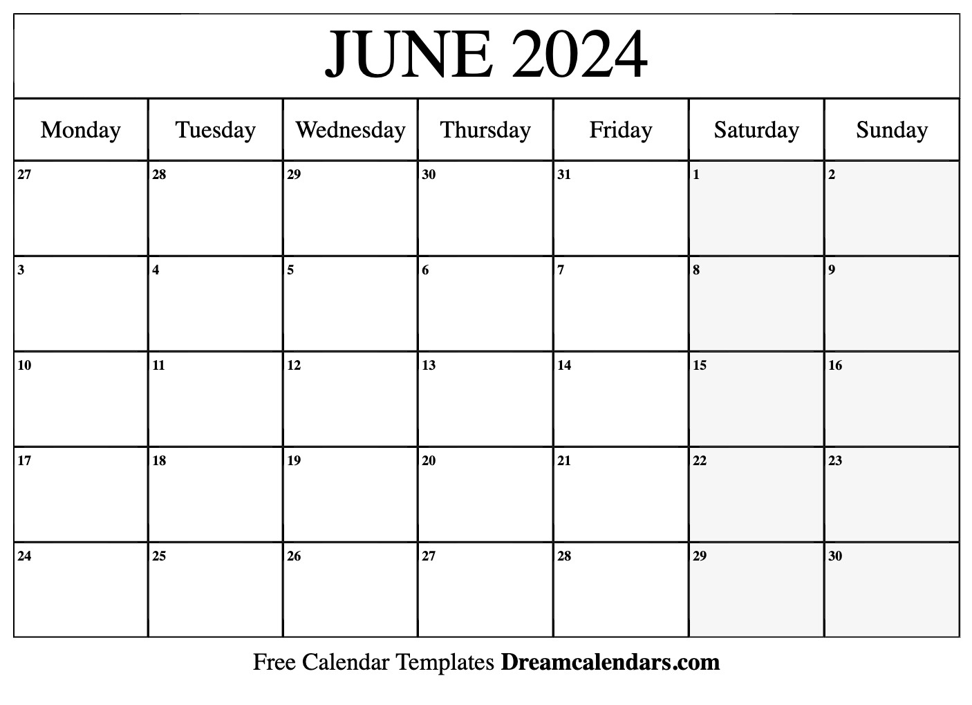 June 2024 Calendar - Free Printable With Holidays And Observances | Free June 2024 Printable Calendar