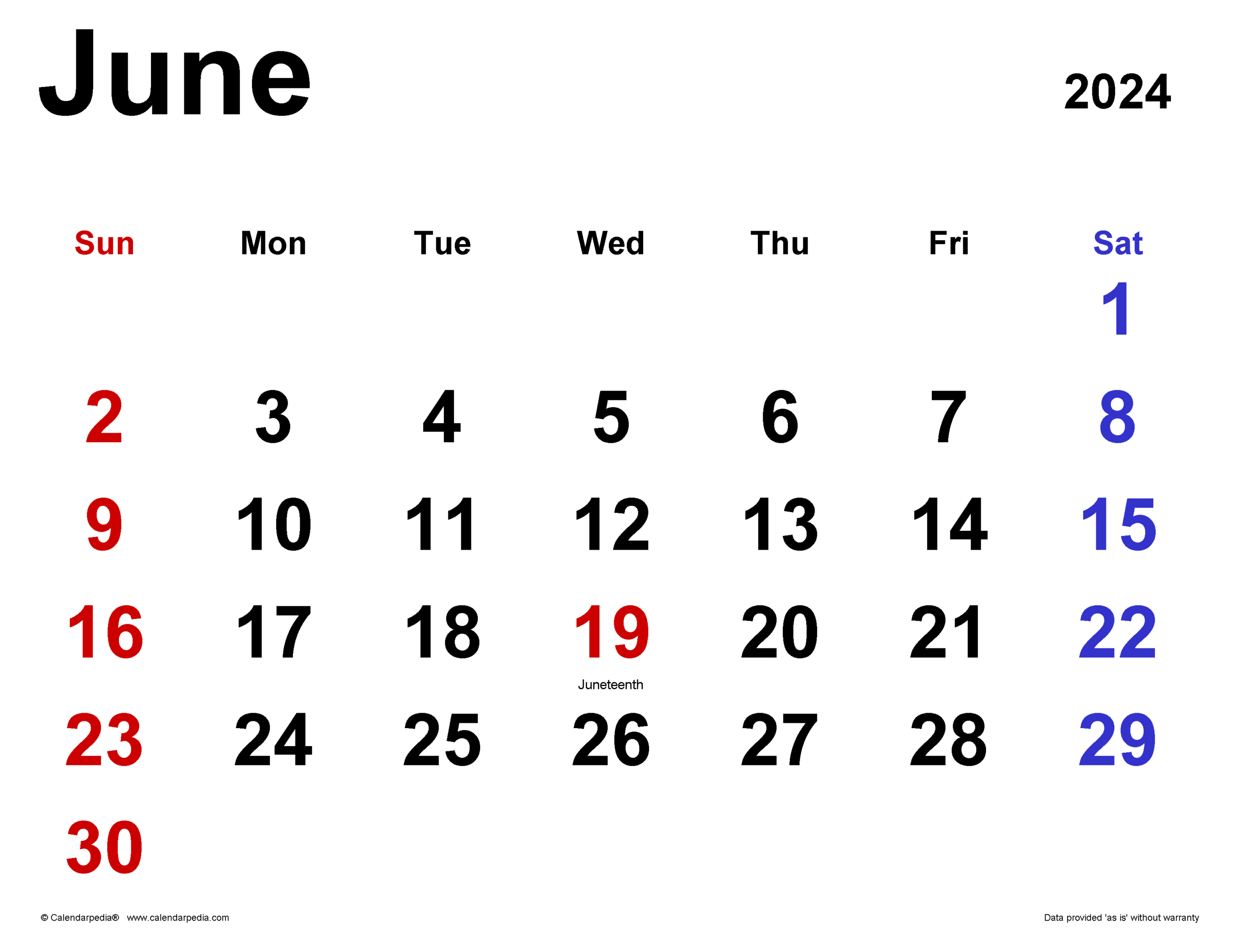 June 2024 Calendar | Templates For Word, Excel And Pdf | 2024 Calendar June To December