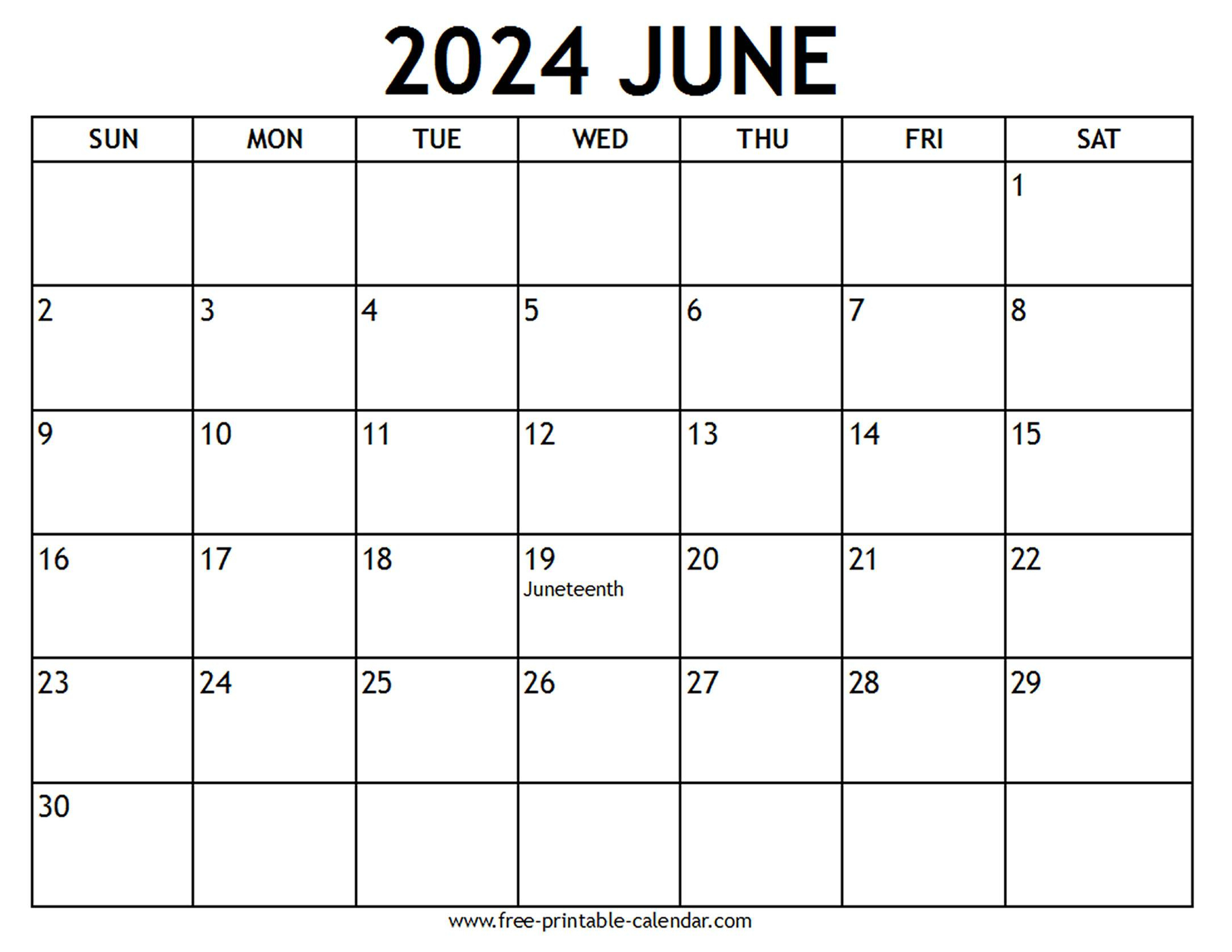 June 2024 Calendar Us Holidays - Free-Printable-Calendar | 2024 June Calendar With Holidays