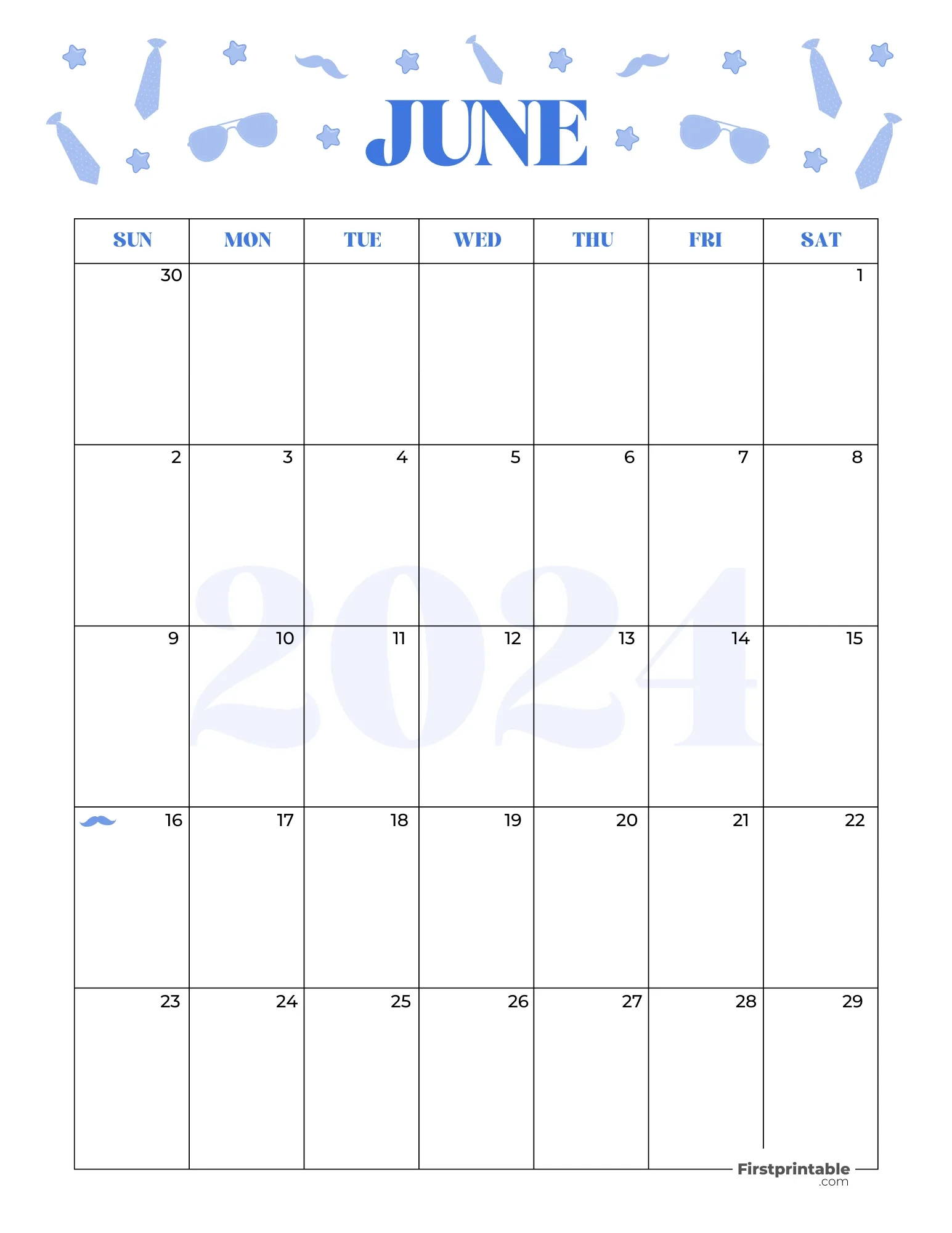 June 2024 Calendars | 40 Free Printable Pdf | June 2024 Calendar Father&amp;amp;#039;s Day