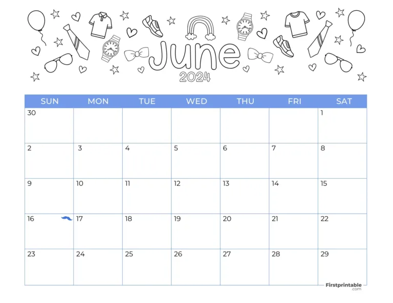 June 2024 Calendars | 40 Free Printable Pdf | June 2024 Calendar Fathers Day