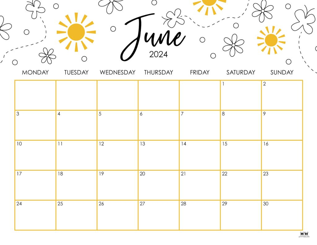 June 2024 Calendars - 50 Free Printables | Printabulls | Let Me See The Calendar For June