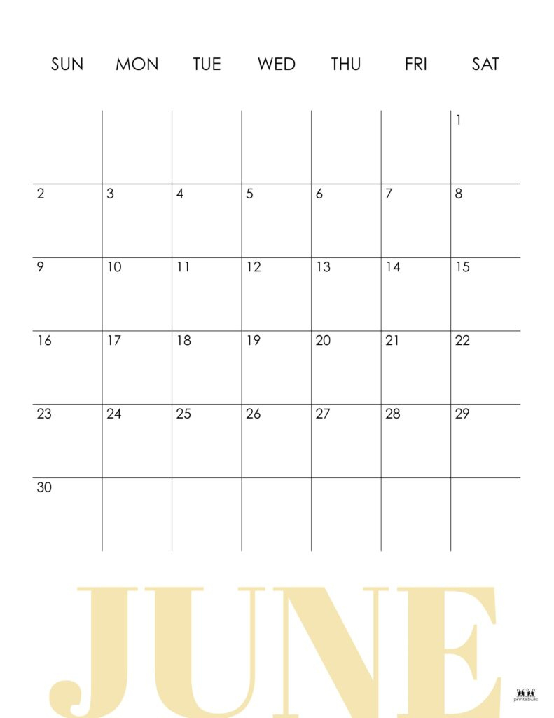 June 2024 Calendars - 50 Free Printables | Printabulls | Let Me See The Calendar For June