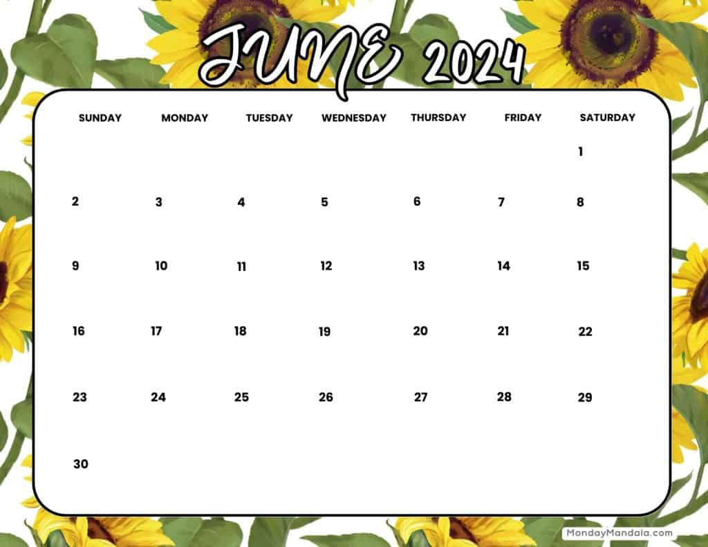 June 2024 Calendars (52 Free Pdf Printables) | June 2024 Calendar Free Printable