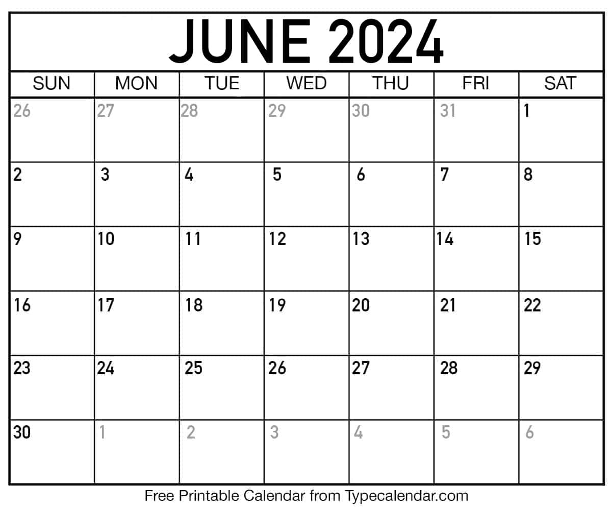 June 2024 Calendars | Free Printable Templates | 2024 Monthly Calendar Printable June