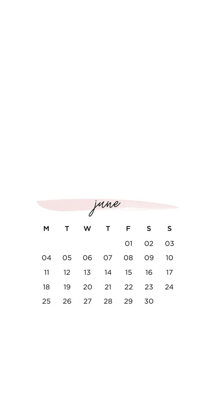 June 2024 Phone Wallpaper Pink Monday | June 2024 Calendar Phone Wallpaper