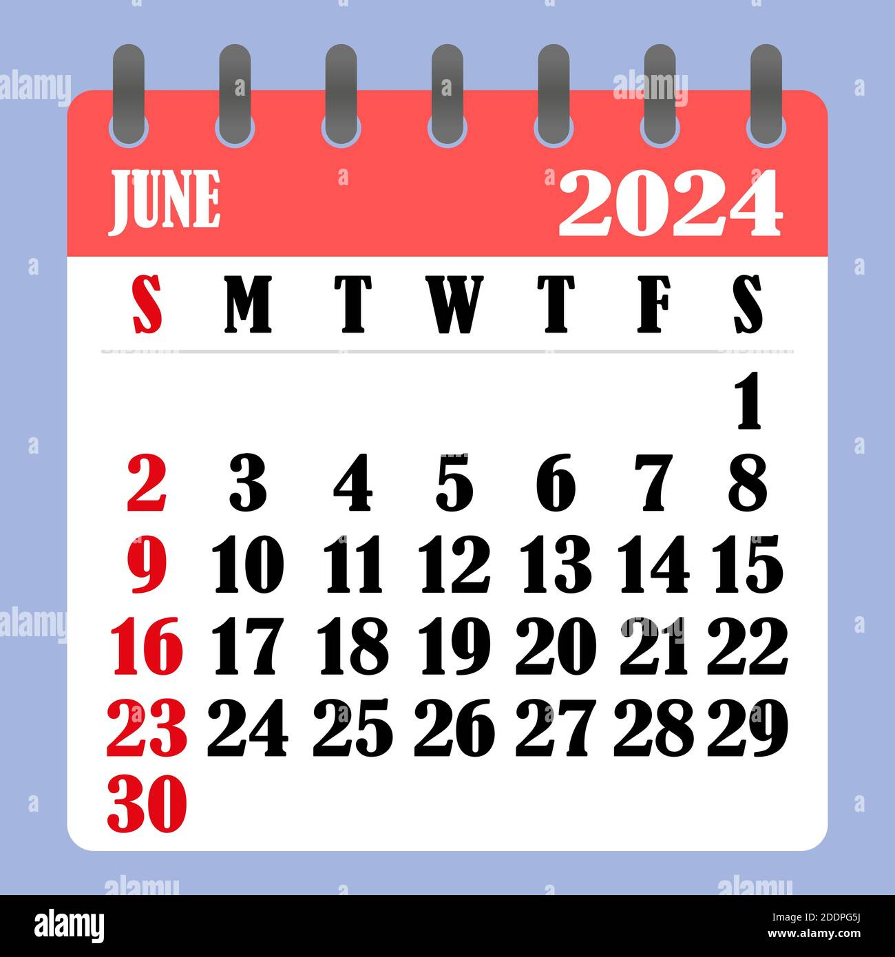 June 2024 Stock Vector Images - Alamy | Calendar For The Month Of June 2024