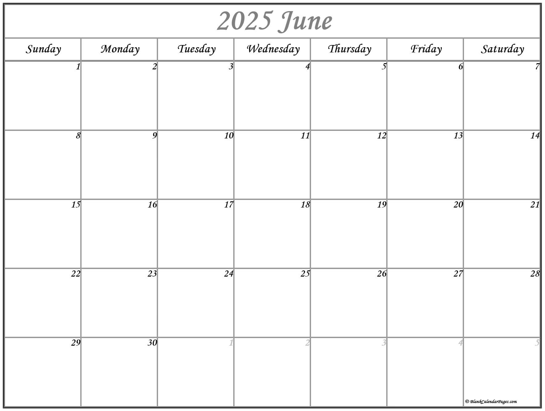 June 2025 Calendar | Free Printable Calendar | September 2024 To June 2025 Calendar