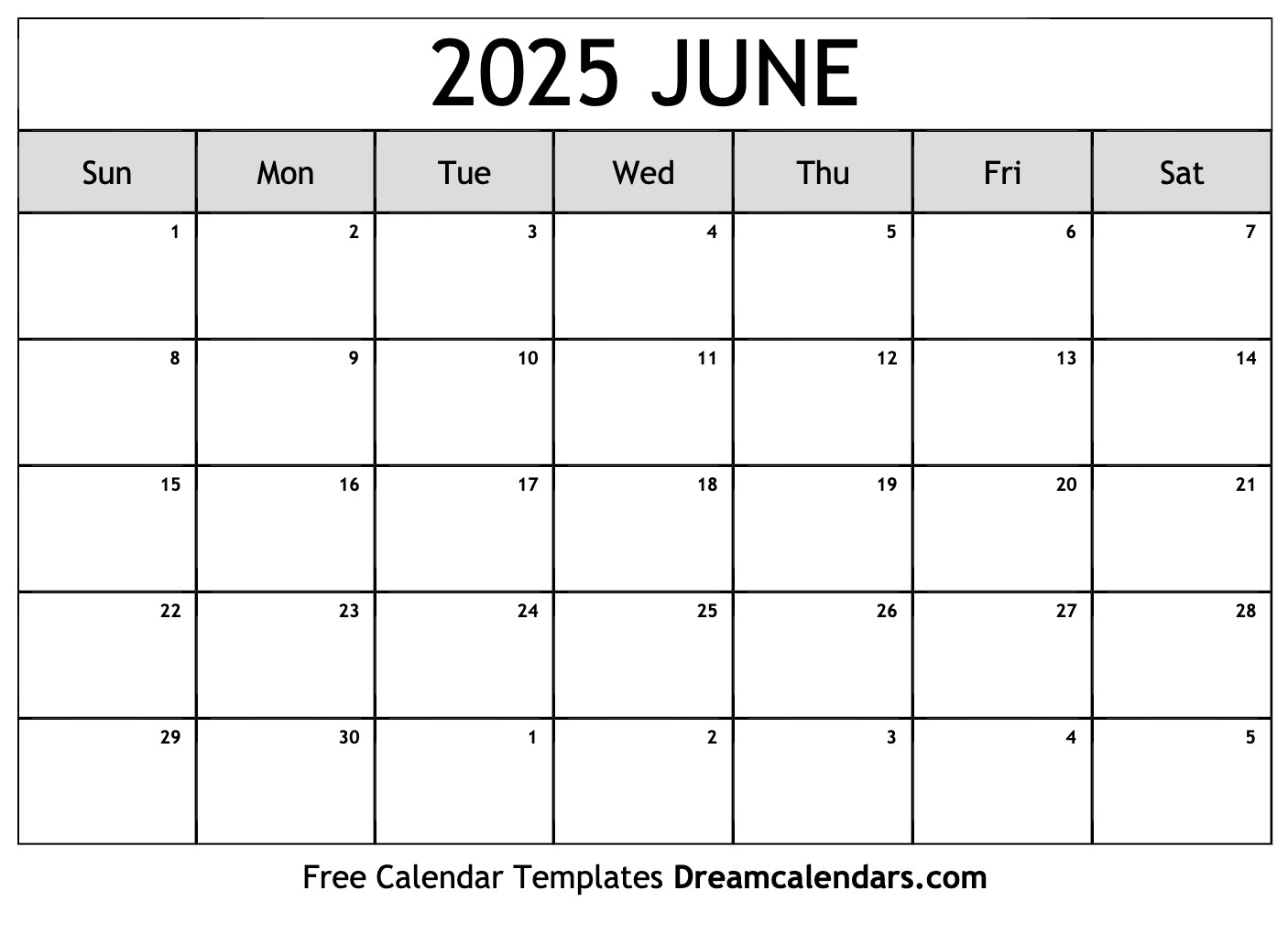 June 2025 Calendar - Free Printable With Holidays And Observances | 4 Month Calendar June to September 2025