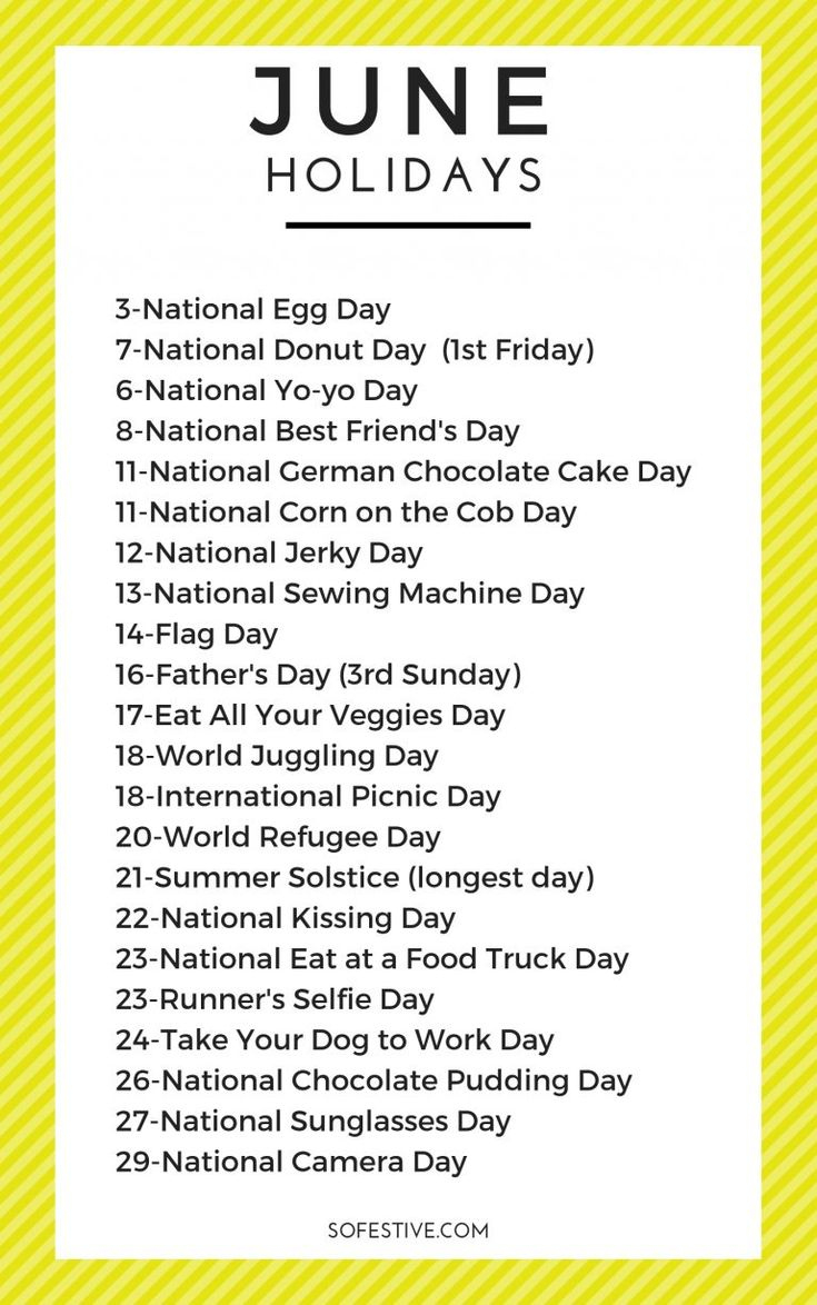 June Holidays 2024- Complete List Of Unique Holidays | So Festive | National Calendar Day June 2024