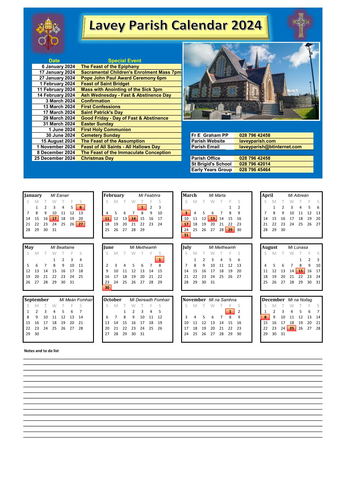 Lavey Parish Derry Diocese Irela | June 11 2024 Catholic Calendar