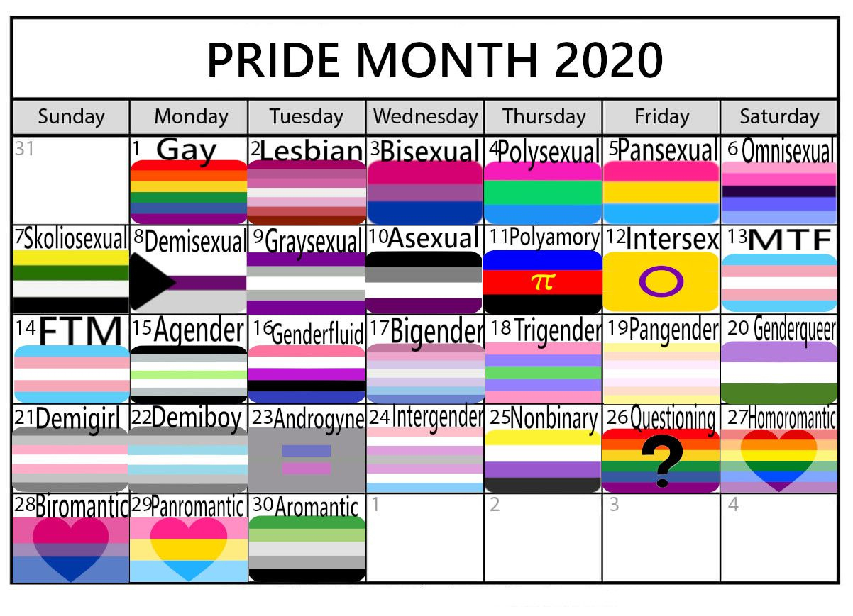 Lgbtq June Calendar | June Lgbt Pride Month Calendar