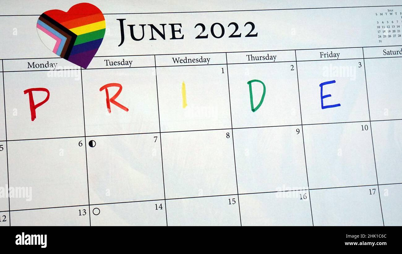 Lgbtqia+ Pride Month Marked On A Calendar In June Stock Photo - Alamy | June Lgbt Pride Month Calendar