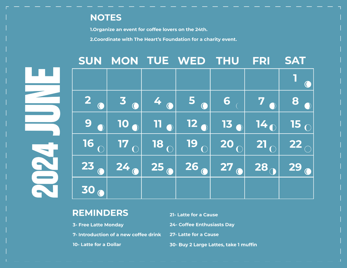 Lunar Calendar June 2024 Template - Edit Online &amp;amp; Download Example | Lunar Calendar For June 2024