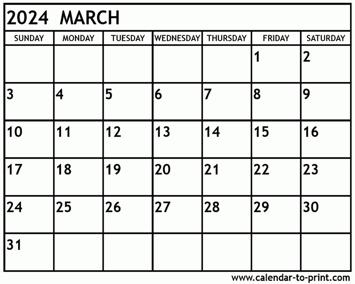 March 2024 Calendar Printable | March April May June Calendar 2024