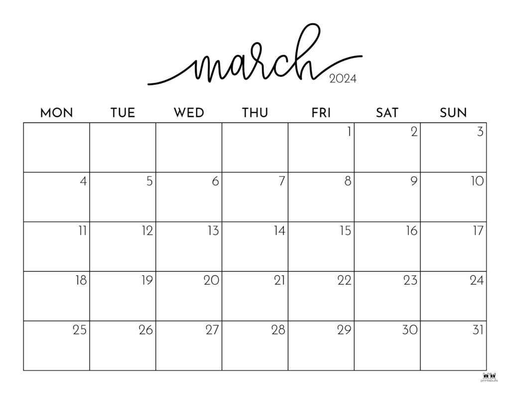 March 2024 Calendars - 50 Free Printables | Printabulls | Calendar March To June 2024