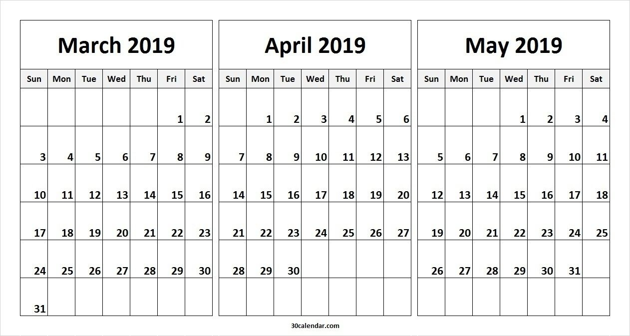 March April May 2019 Calendar #March #April #May #2019Calendars | March April May June Calendar