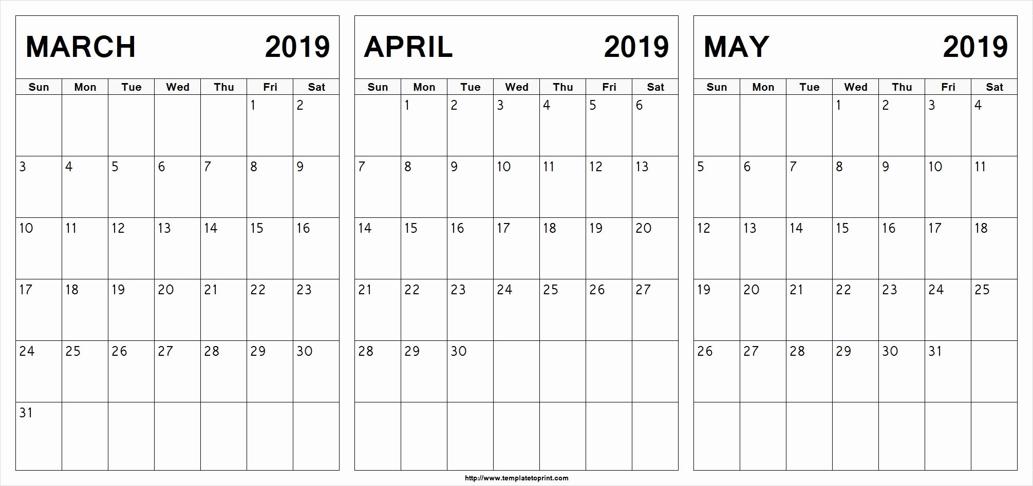 March April May 2019 Calendar Printable #March #April #May | March April May June Calendar