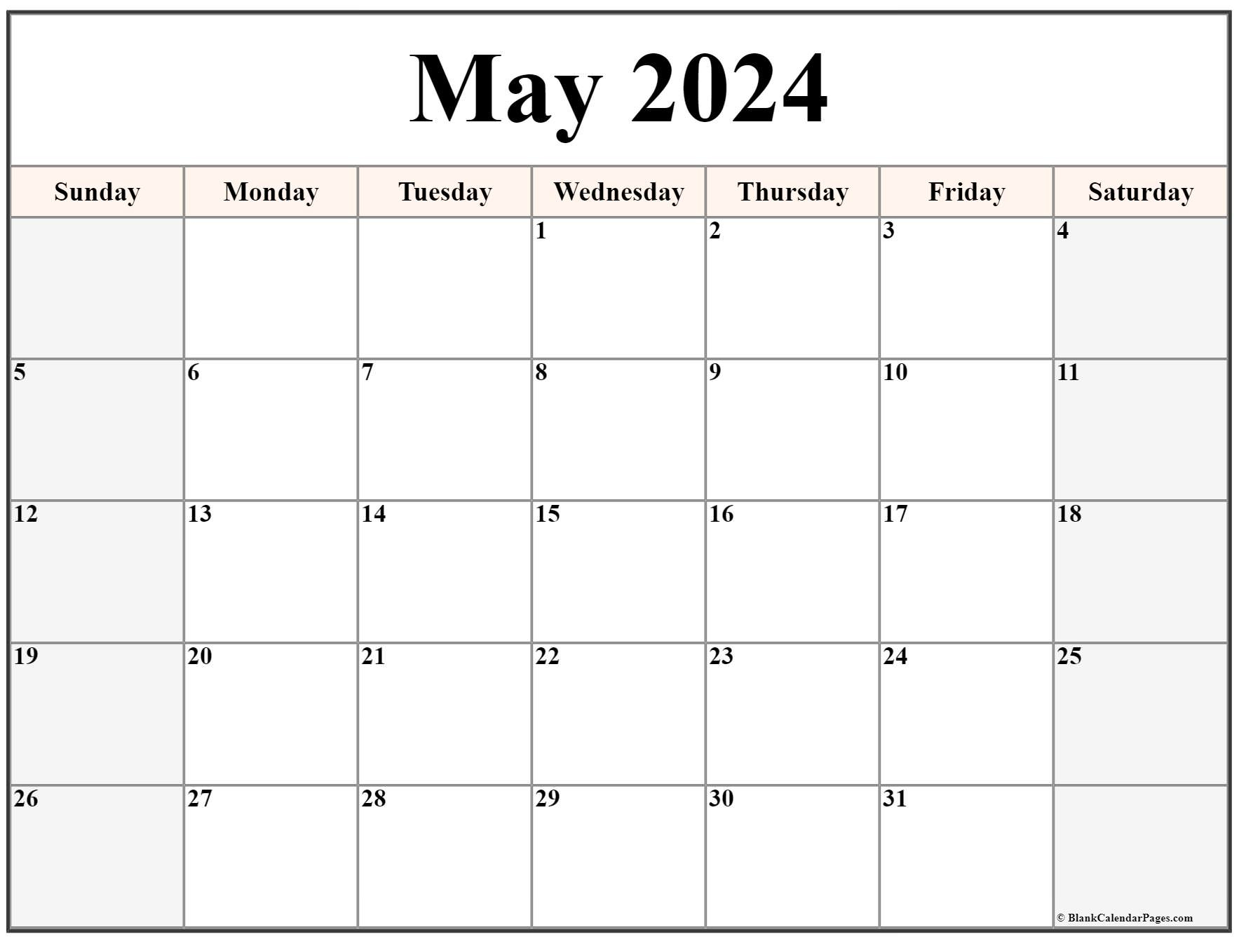 May 2024 Calendar | Free Printable Calendar | 2024 Calendar May and June