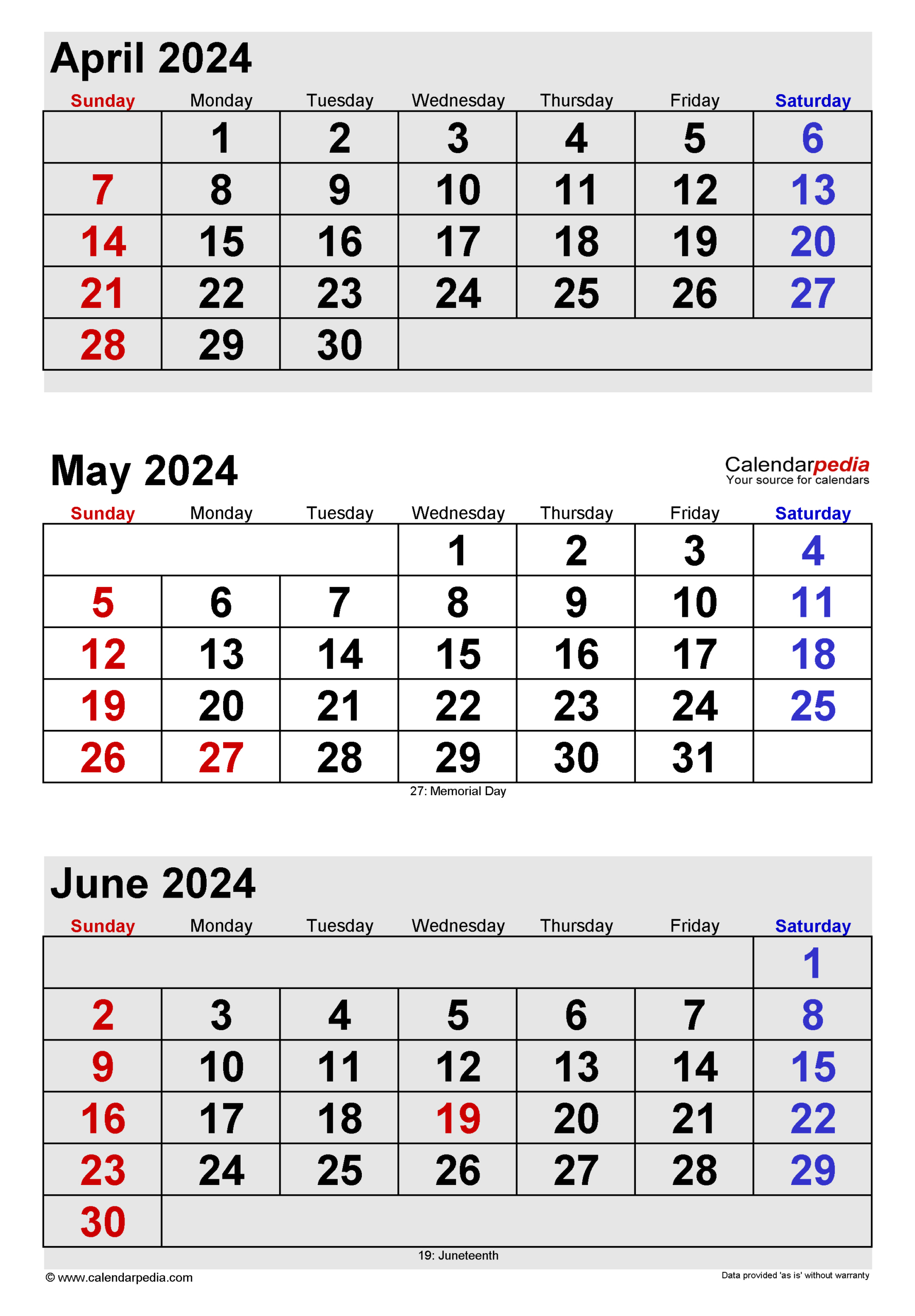 May 2024 Calendar | Templates For Word, Excel And Pdf | 2024 April May June Calendar