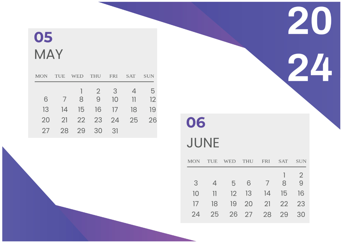 May And June 2024 Calendar Template - Edit Online &amp;amp; Download | 2024 May and June Calendar