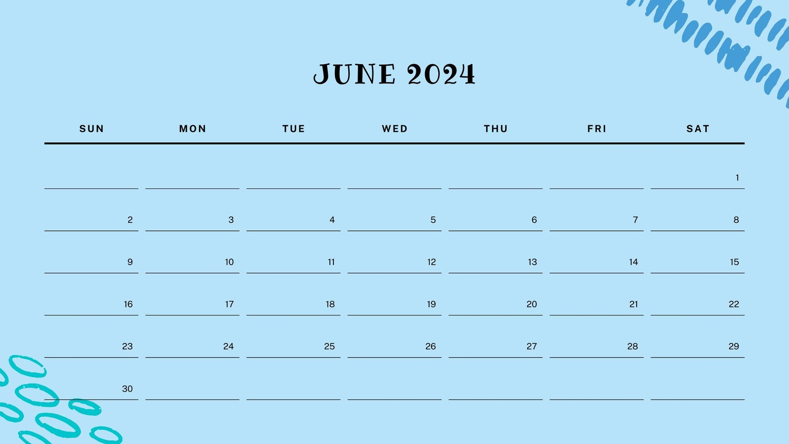 Page 2 - Free Printable, Custom June 2024 Calendar Templates | Canva | General Blue Calendar June 2024