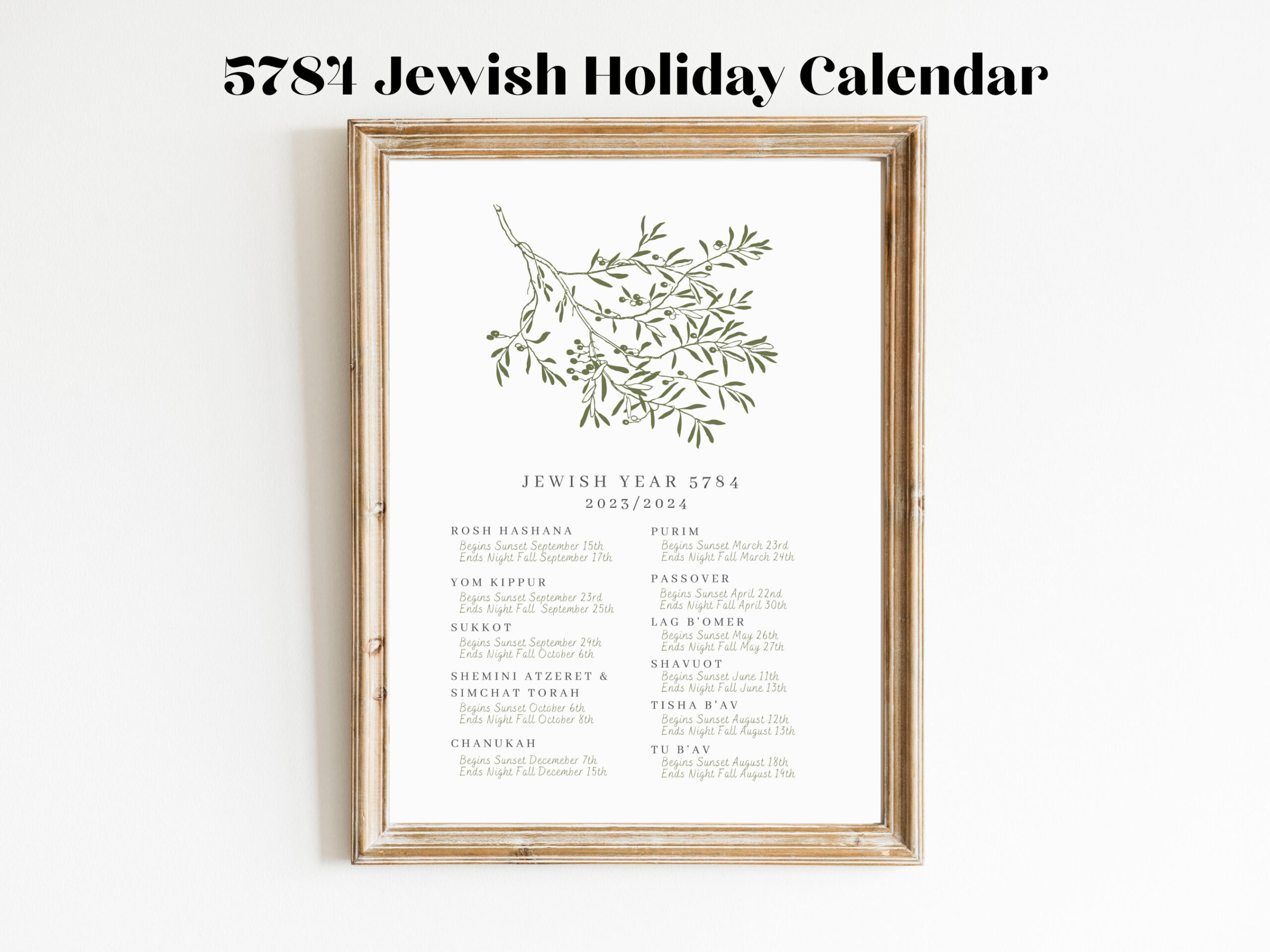 Printable Jewish Calendar Year 5784, Hebrew Calendar 2023-2024 | June 26 2024 Hebrew Calendar