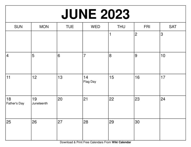 Printable June 2024 Calendar Templates With Holidays | Free Printable Monthly Calendar June