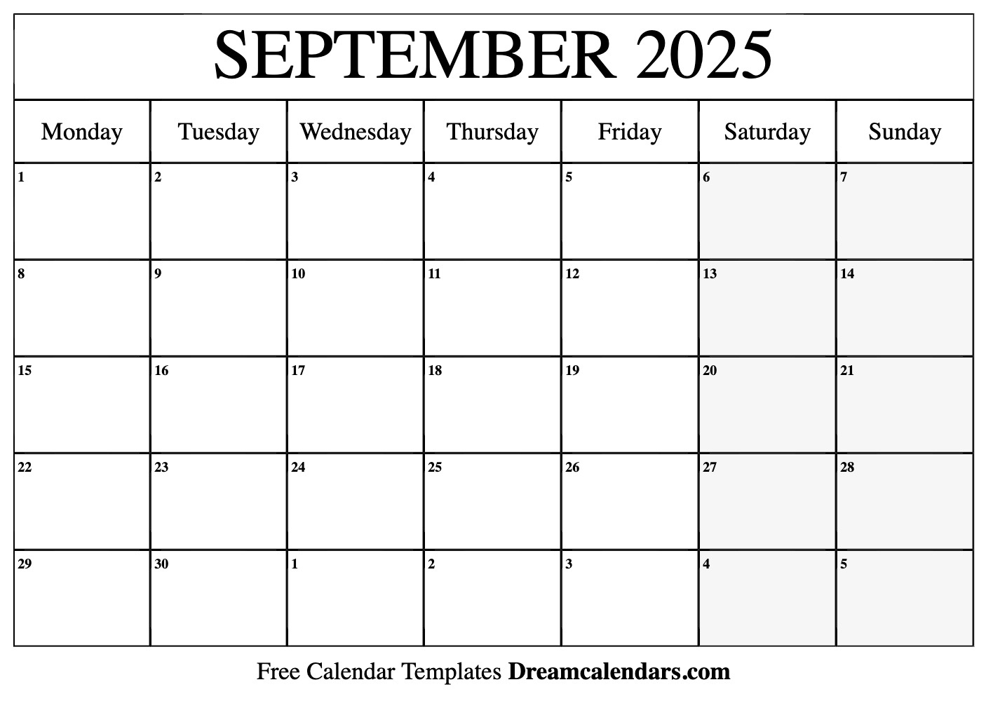 September 2025 Calendar - Free Printable With Holidays And Observances | 4 Month Calendar June to September 2025