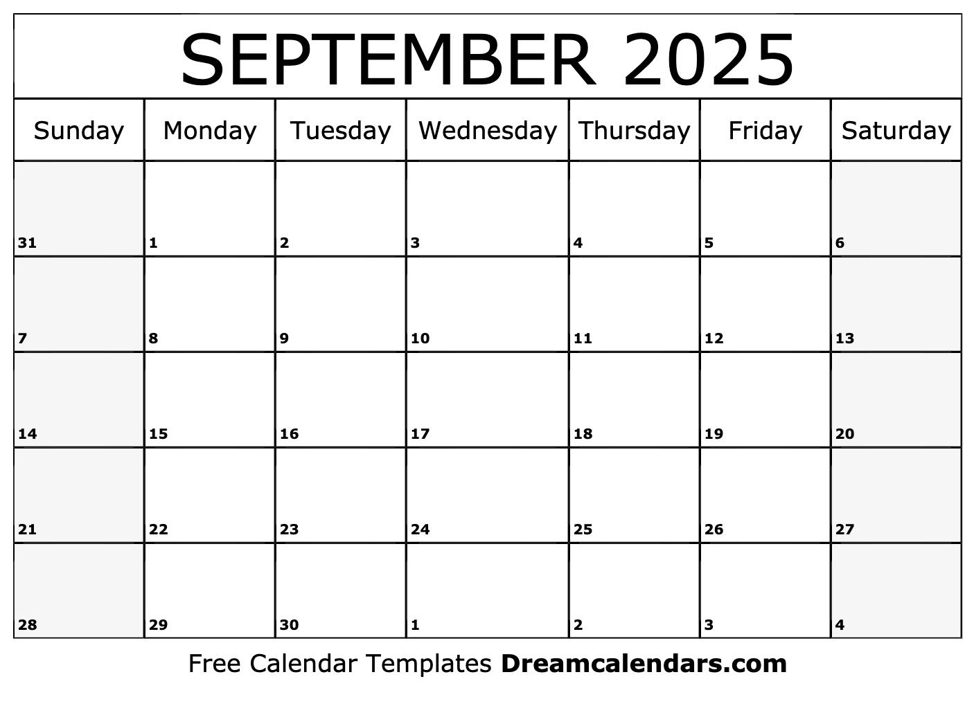 September 2025 Calendar - Free Printable With Holidays And Observances | 4 Month Calendar June to September 2025